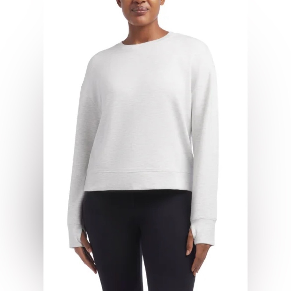 Danskin White Crewneck Pullover Sweatshirt